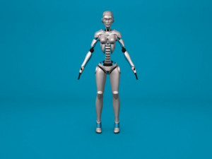 Sci-fi Female Robot Model 3D
