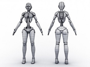 Sci-fi Female Robot Model 3D