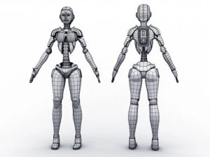Sci-fi Female Robot 3D Model