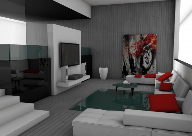 Living Room Modelo 3D .c4d .max .obj .3ds .fbx .stl .blend 