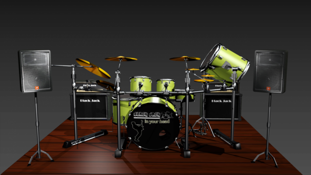 Black Jack Drum 3D Model .c4d .max .obj .3ds .fbx .stl .blend 