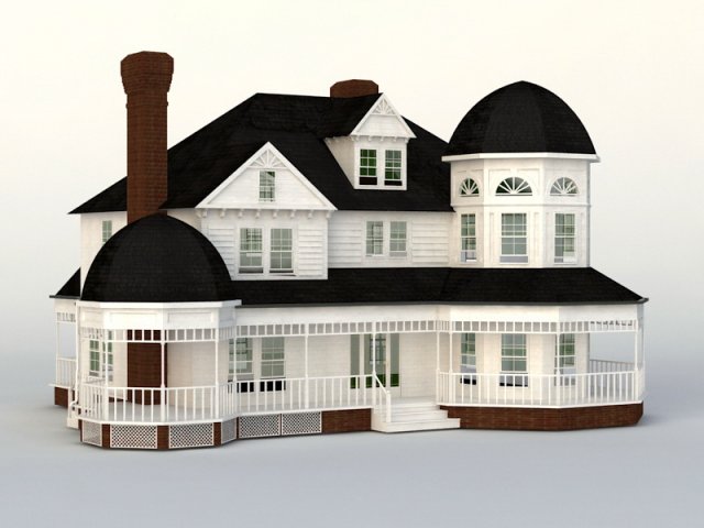 Victorian House Model 3D .c4d .max .obj .3ds .fbx .stl .blend 