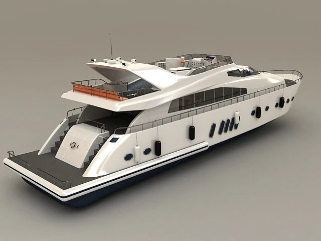 Exclusive Yacht 3D Model .c4d .max .obj .3ds .fbx .stl .blend