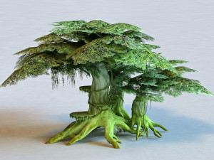 Anime Elf Tree House Modelo 3D