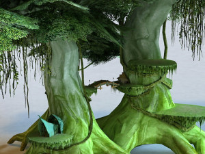 Anime Elf Tree House Modelo 3D