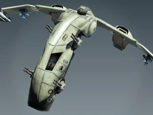 공상 과학 제트 Lowpoly 3D 모델