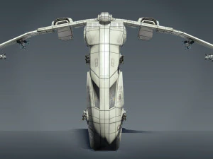 Sci Fi Jet Lowpoly 3D Model