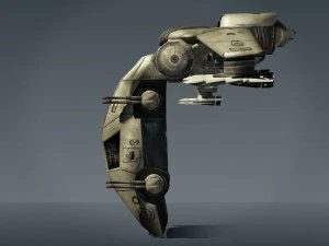 Sci Fi Jet Lowpoly 3D Model