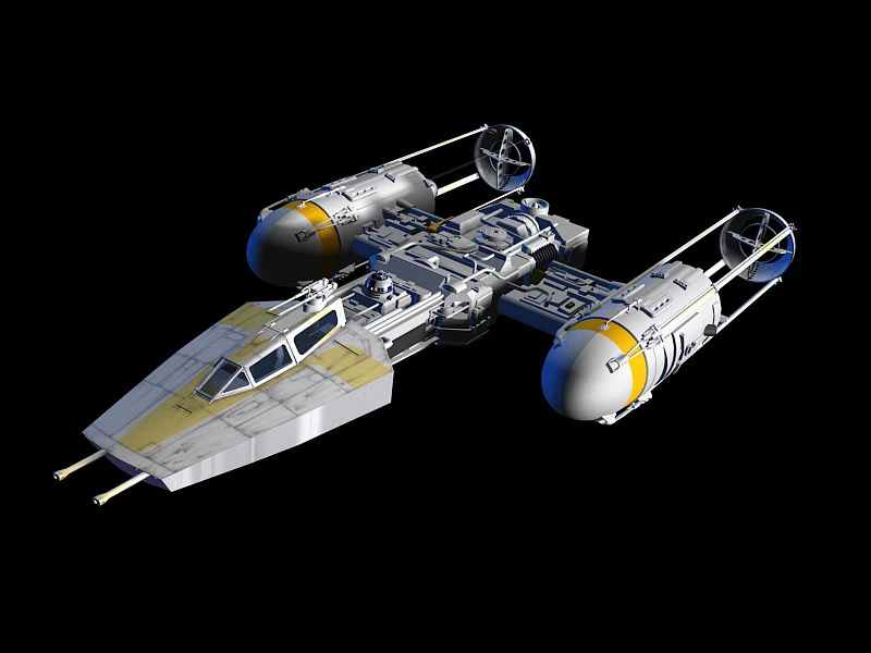 Y-wing Starfighter 3D Model .c4d .max .obj .3ds .fbx .stl .blend