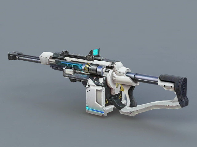 Futuristic Submachine weapon 3D Model .c4d .max .obj .3ds .fbx .stl .blend 