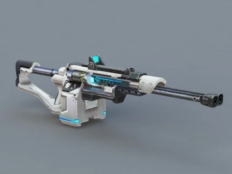 Futuristic Submachine weapon 3D Model