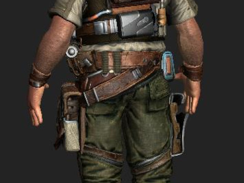 Whit Oliver Bulletstorm character Modelo 3D