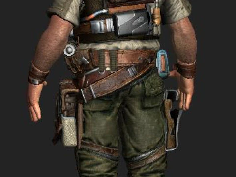 Whit Oliver Bulletstorm character 3D Model