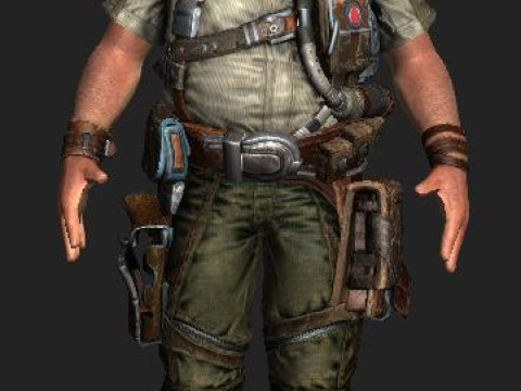 Whit Oliver Bulletstorm character Modelo 3D