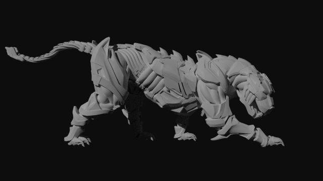 Mecha Panther 3D Model .c4d .max .obj .3ds .fbx .stl .blend 