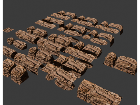CliffSideAssets Modular Rock Environment Kit 3D Model