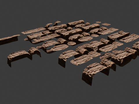 CliffSideAssets Modular Rock Environment Kit 3D Model
