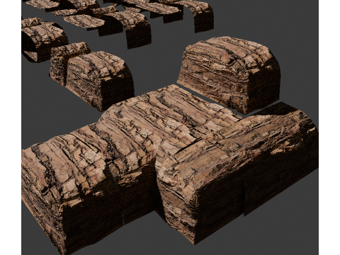 CliffSideAssets Modular Rock Environment Kit 3D Model