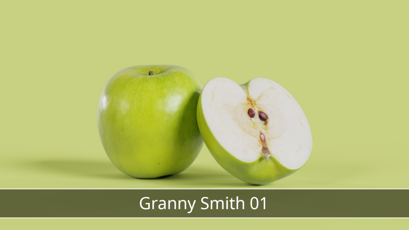 Granny Smith 01 3D Model .c4d .max .obj .3ds .fbx .stl .blend