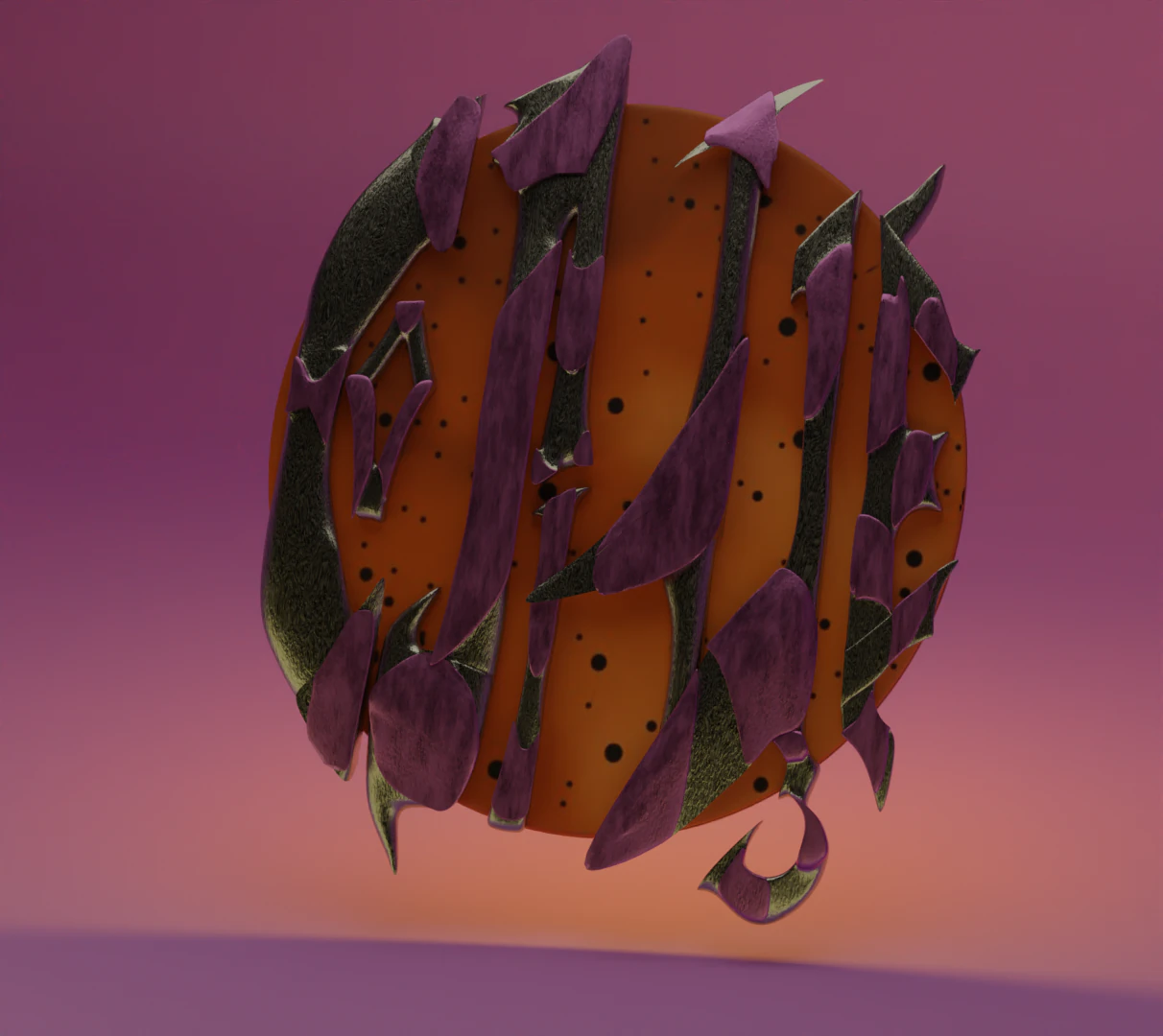 Emblem with the word sun 3D Model .c4d .max .obj .3ds .fbx .stl .blend 