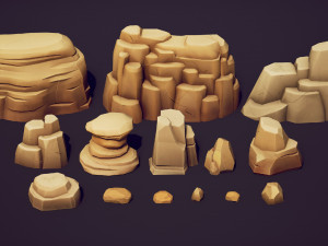 EMBERLIGHT - Stylized Rock Pack - Lowpoly and Gameready 3D मॉडल