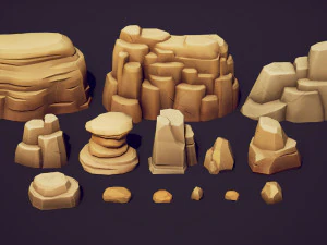 EMBERLIGHT - Stylized Rock Pack - Lowpoly and Gameready 3D Model