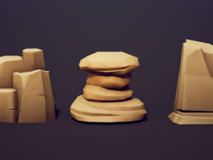 EMBERLIGHT - Stylized Rock Pack - Lowpoly and Gameready 3D मॉडल