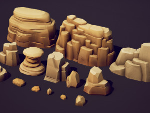 EMBERLIGHT - Stylized Rock Pack - Lowpoly and Gameready 3D मॉडल