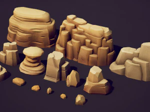 EMBERLIGHT - Stylized Rock Pack - Lowpoly and Gameready 3D Model