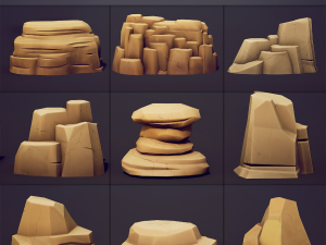 EMBERLIGHT - Stylized Rock Pack - Lowpoly and Gameready 3D मॉडल