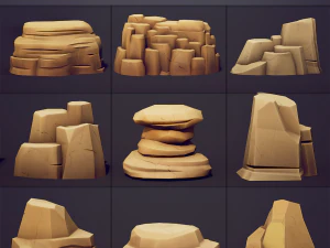 EMBERLIGHT - Stylized Rock Pack - Lowpoly and Gameready 3D Model
