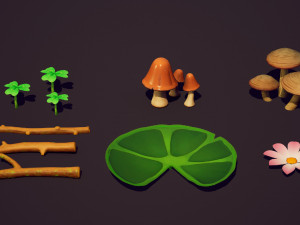 EMBERLIGHT - Stylized Foliage Pack - Lowpoly and Gameready 3D Model