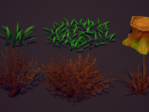 EMBERLIGHT - Stylized Foliage Pack - Lowpoly and Gameready 3D Model