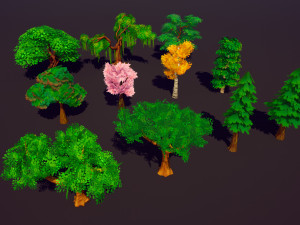 EMBERLIGHT - Stylized Tree Pack - Lowpoly and Gameready 3D मॉडल