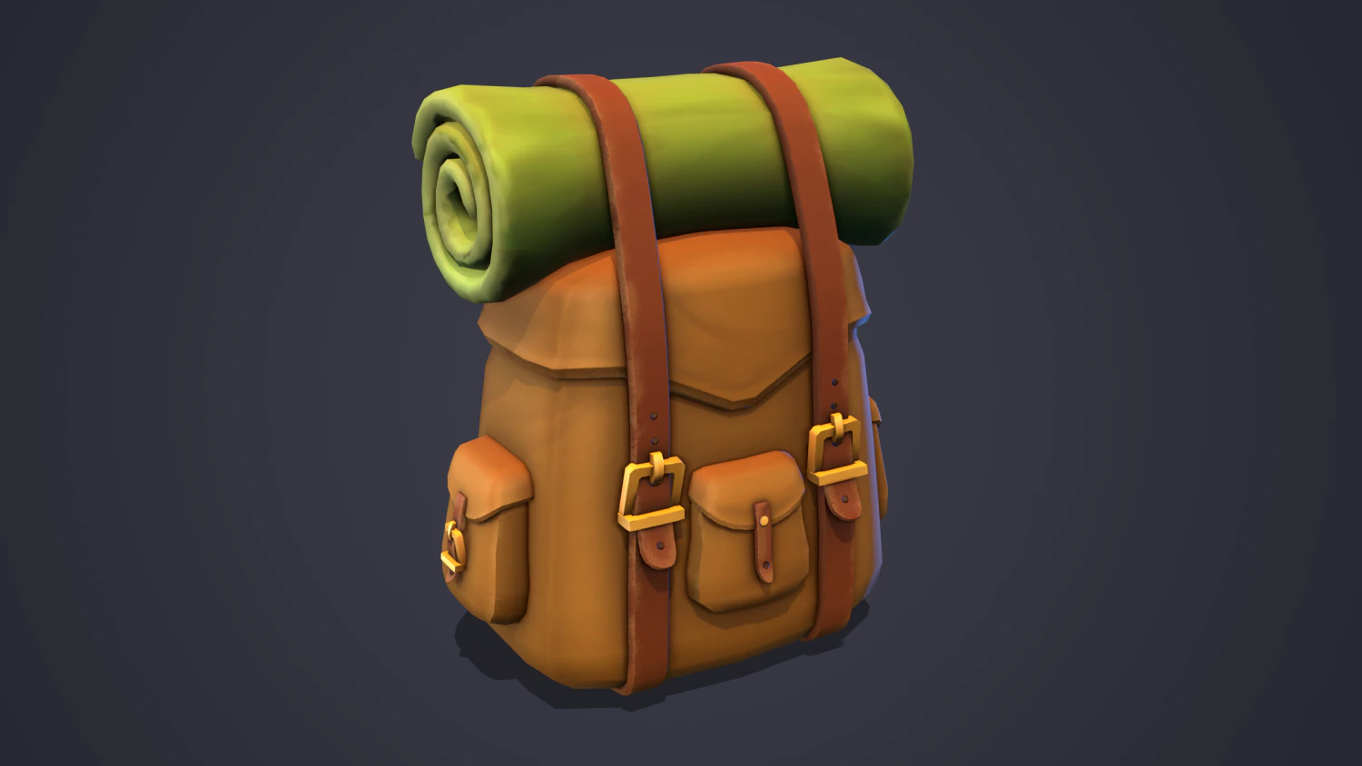 Stylized Backpack - Lowpoly and Gameready 3D Model .c4d .max .obj .3ds .fbx .stl .blend 