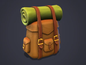 Mochila estilizada: Low Poly y lista para el juego Modelo 3D