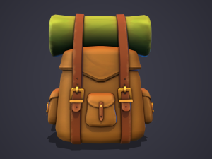 Stylized Backpack - Lowpoly and Gameready 3D Model