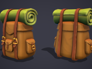 Stylized Backpack - Lowpoly and Gameready 3D Model