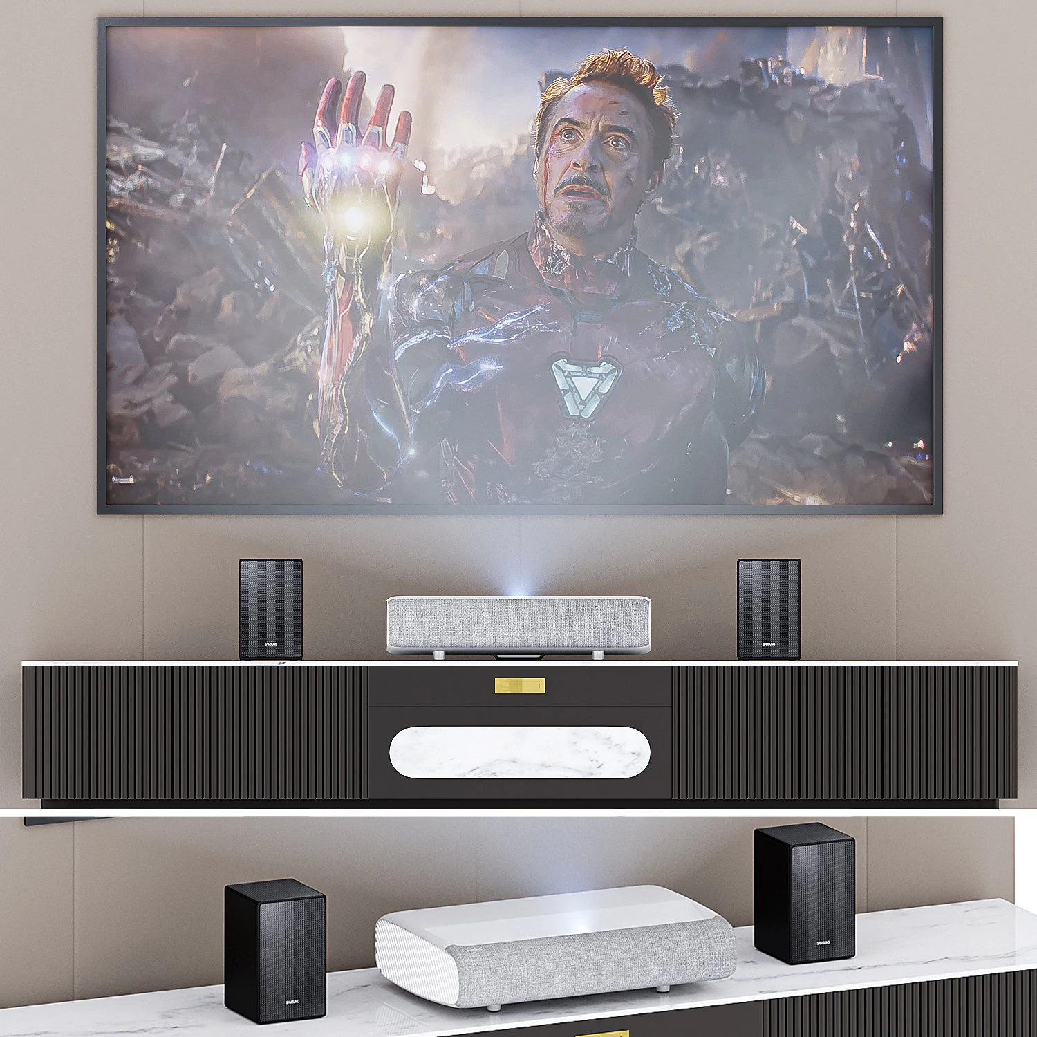 The Premiere LSP7T 4K Smart Laser Projector 3D Model .c4d .max .obj .3ds .fbx .stl .blend 