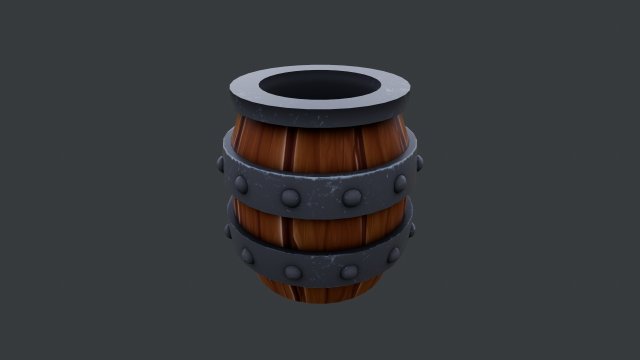 Barrel Low-poly Model 3D .c4d .max .obj .3ds .fbx .stl .blend 
