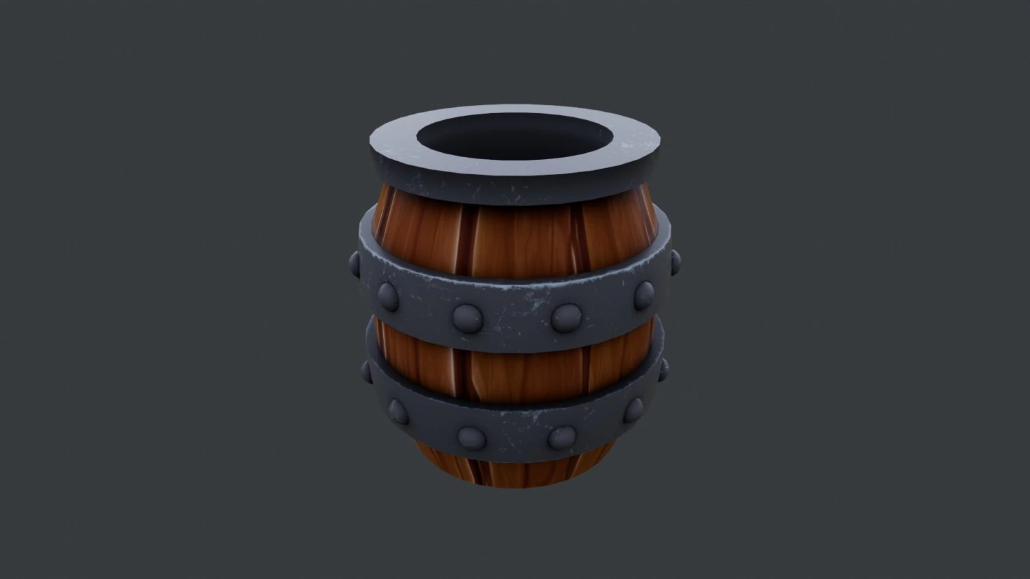 Barile a basso numero di poligoni Modello 3D .c4d .max .obj .3ds .fbx .stl .blend 