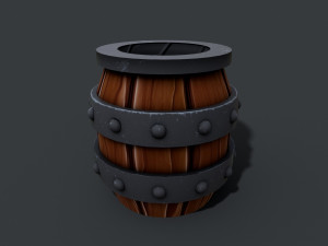 Barrel Low-poly Model 3D