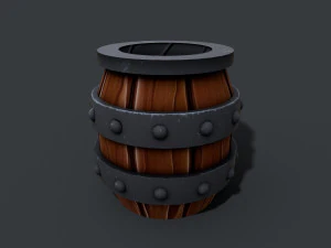 Barile a basso numero di poligoni Modello 3D