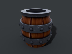Barrel Low-poly Model 3D