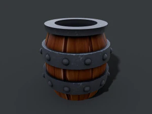 Barile a basso numero di poligoni Modello 3D