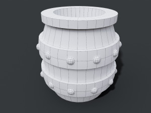 Barrel Low-poly Model 3D