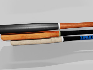 Baseball Bat Pack Low-poly Model 3D