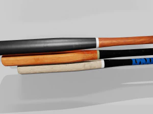 Baseball Bat Pack Low-poly 3D Model