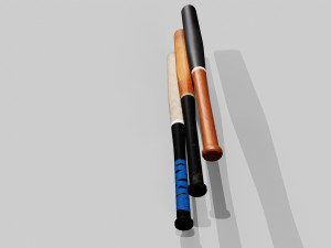 Baseball Bat Pack Low-poly Model 3D