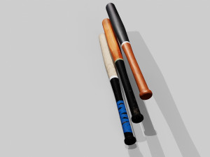 Baseball Bat Pack Low-poly Model 3D
